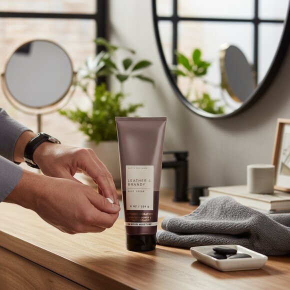 Bath and body works Leather Brandy Body cream With Shea Butter For men - Picture 1 of 4